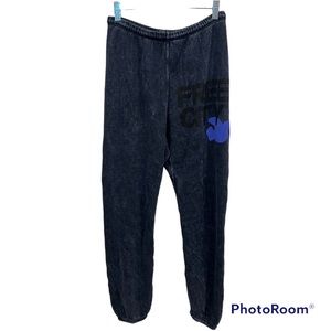 FREECITY Superfluff Lux OG jogger sweatpants Navy Space Dust Dove Logo S M NWOT
